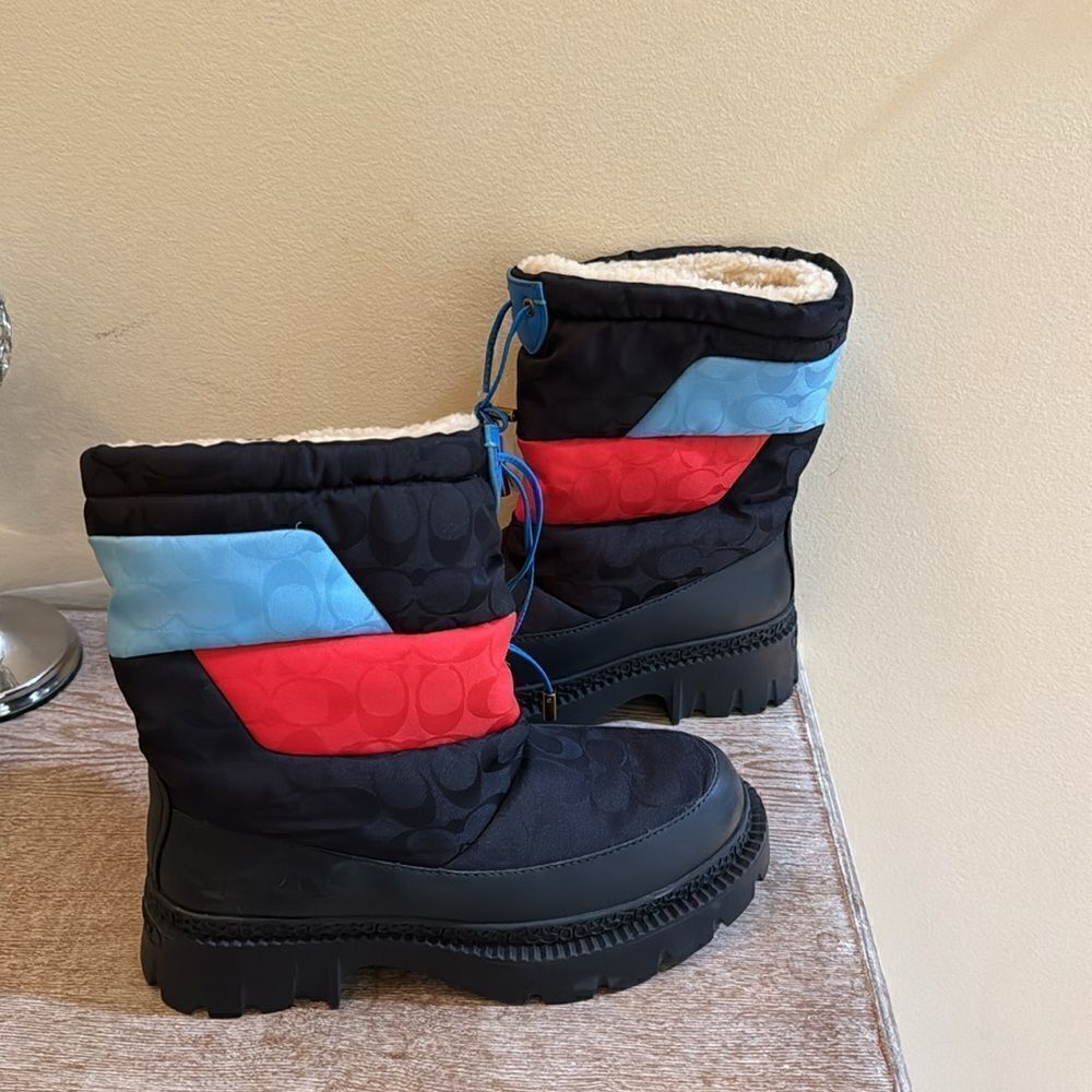 Coach Women's Winter Boots - Black, Red, Blue - Picture 5 of 8